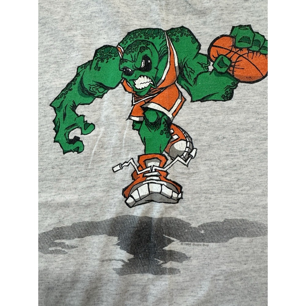 Vtg 1995 Bugle Boy N.B. Alien Basketball Shirt Youth Large Gray Monster Y2K